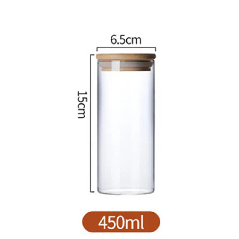 Glass Kitchen Jar with Bamboo Lid – Elegant and Natural Storage