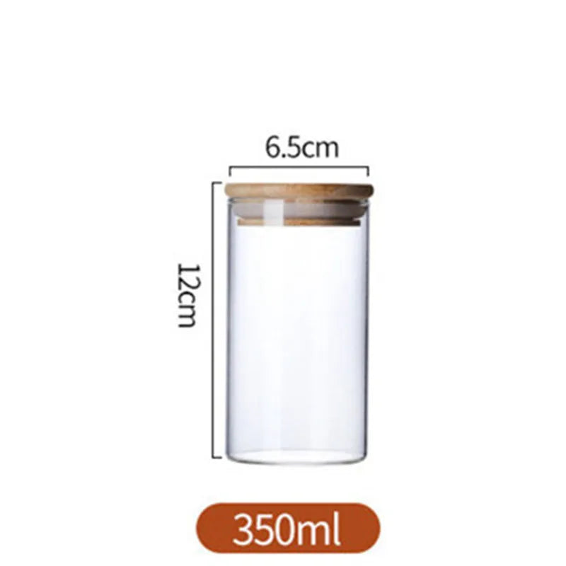 Glass Kitchen Jar with Bamboo Lid – Elegant and Natural Storage