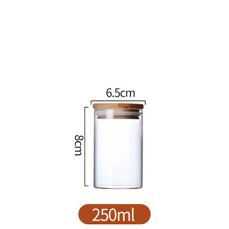 Glass Kitchen Jar with Bamboo Lid – Elegant and Natural Storage