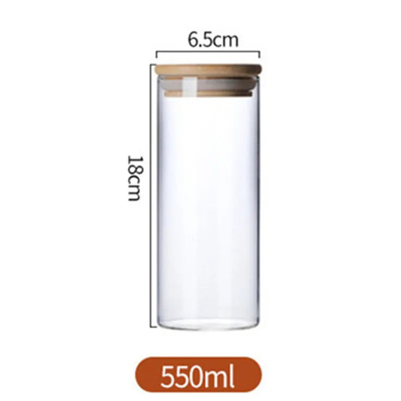 Glass Kitchen Jar with Bamboo Lid – Elegant and Natural Storage