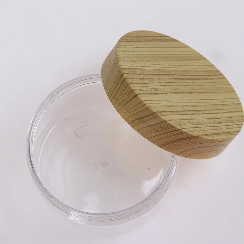 Plastic Kitchen Jar with Wooden Lid – Elegant and Natural Storage