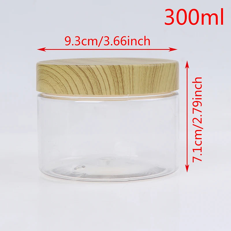 Plastic Kitchen Jar with Wooden Lid – Elegant and Natural Storage