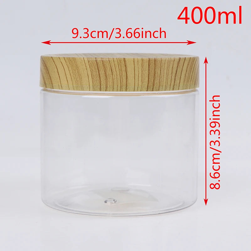 Plastic Kitchen Jar with Wooden Lid – Elegant and Natural Storage