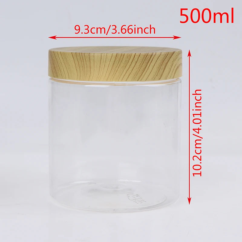 Plastic Kitchen Jar with Wooden Lid – Elegant and Natural Storage