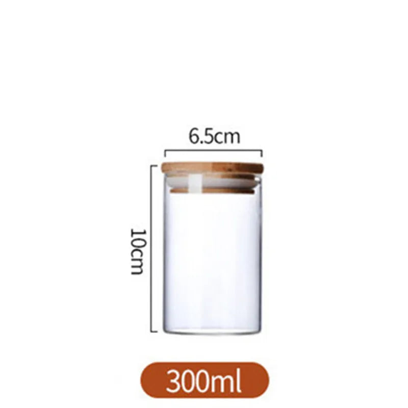 Glass Kitchen Jar with Bamboo Lid – Elegant and Natural Storage