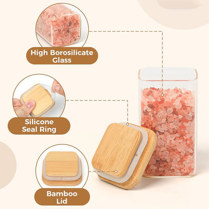 Glass Spice Jar with Bamboo Lid – Elegant and Practical Organization