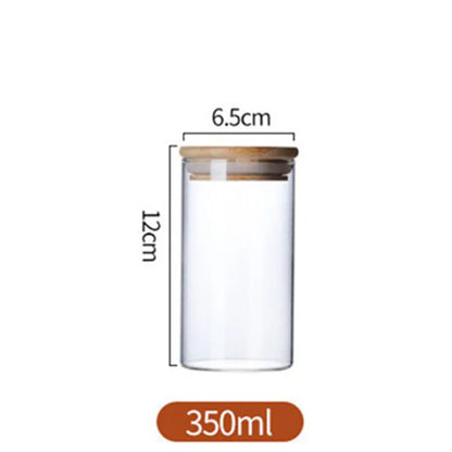 Glass Kitchen Jar with Bamboo Lid – Elegant and Natural Storage