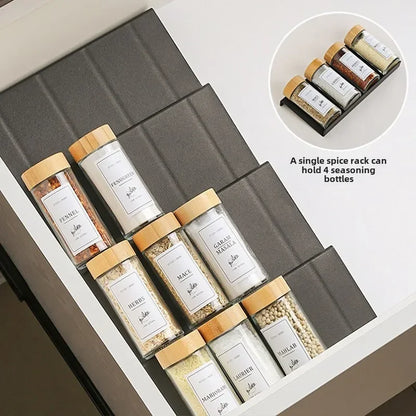 Drawer Organizer – Adjustable Spice Rack for Seasoning Bottles