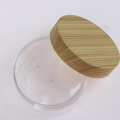 Plastic Kitchen Jar with Wooden Lid – Elegant and Natural Storage