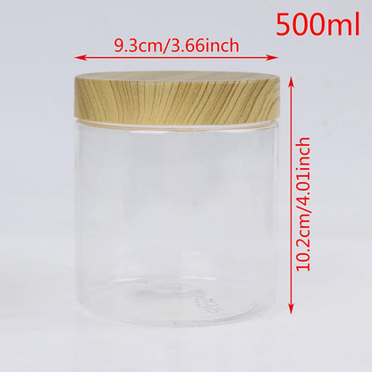 Plastic Kitchen Jar with Wooden Lid – Elegant and Natural Storage